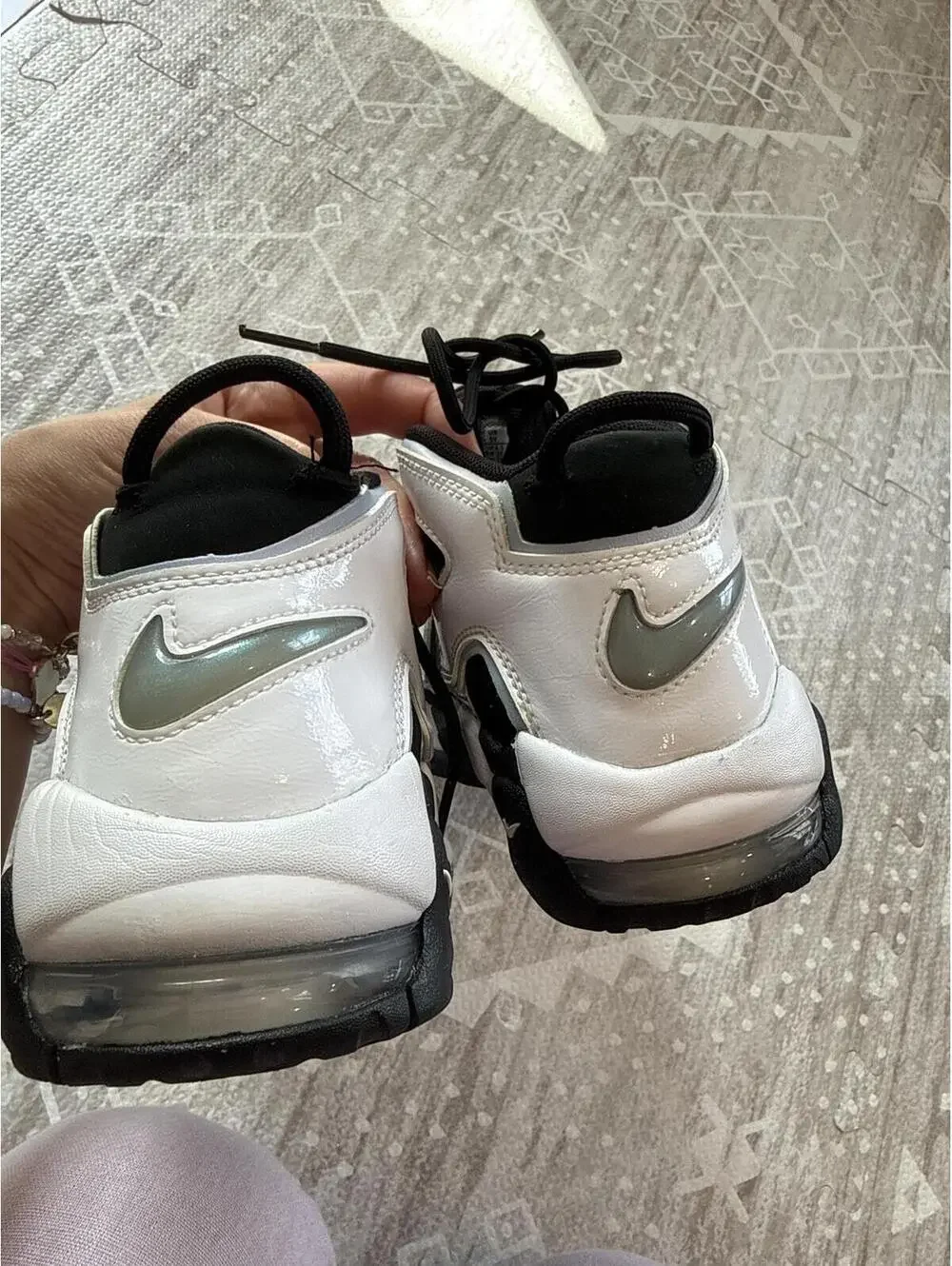 Nike Air More Uptempo Black and White Sneakers